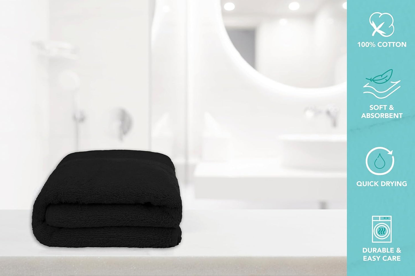 Black Bath Towel Set