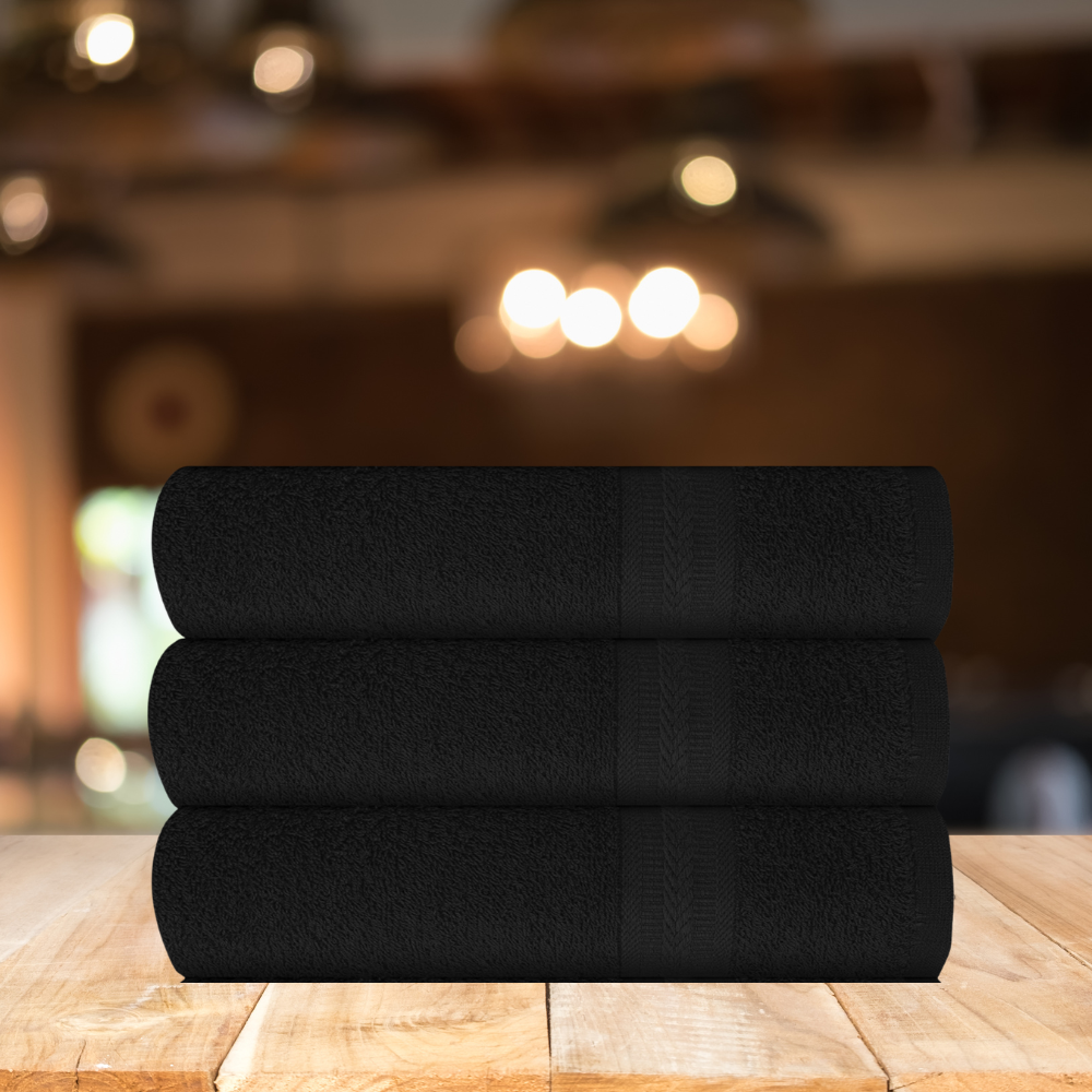 Black Bath Towel Set