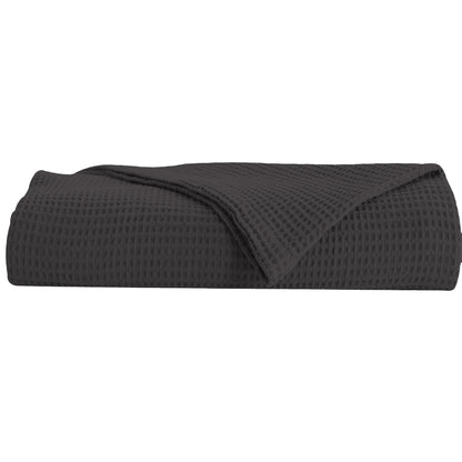 King Size Waffle Blanket – Grey | 100% Cotton | Breathable & Soft
