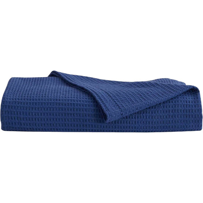 King Size Waffle Blanket – Royal Blue | 100% Cotton | Soft & Breathable