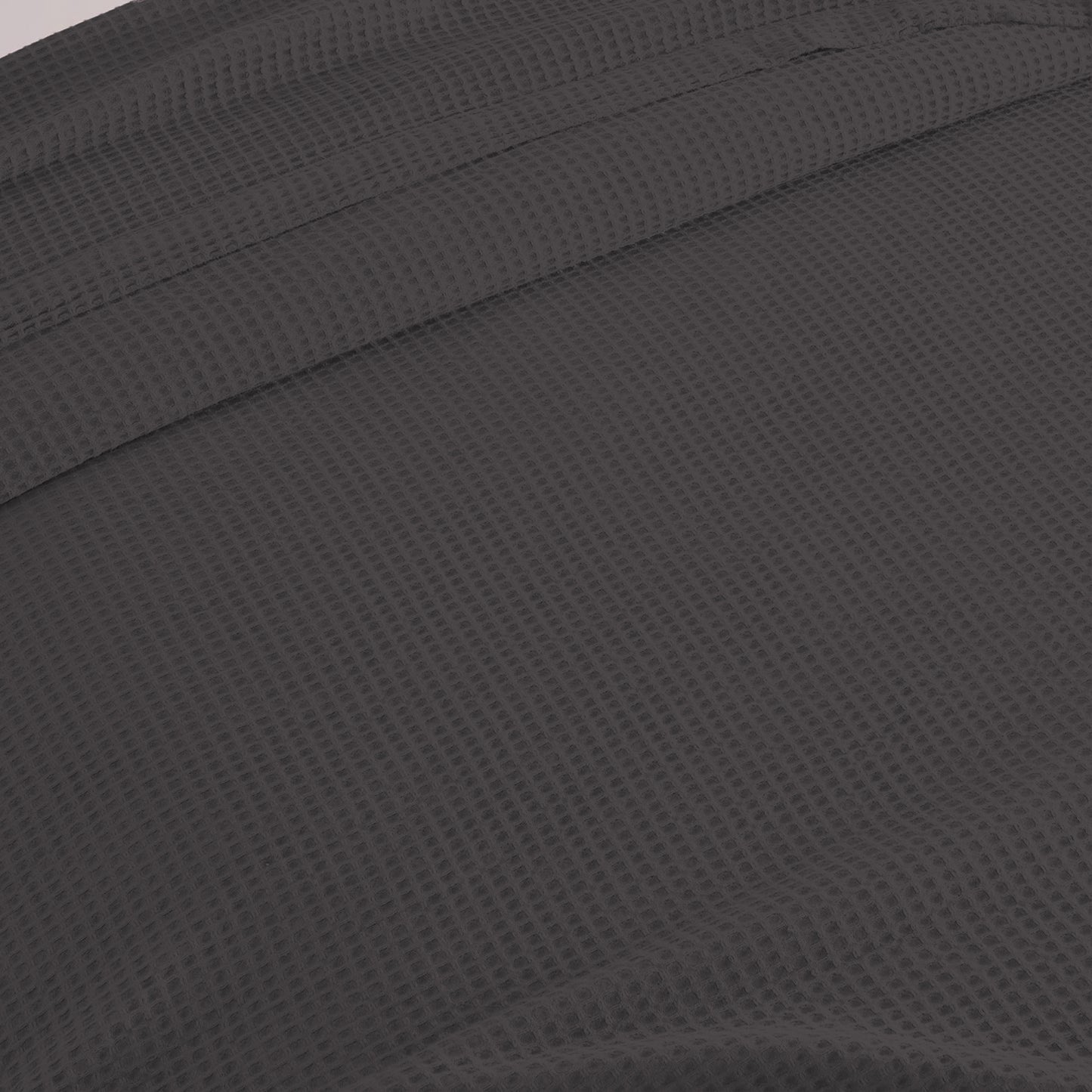King Size Waffle Blanket – Grey | 100% Cotton | Breathable & Soft