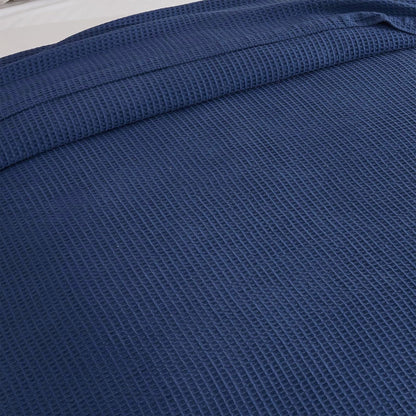 King Size Waffle Blanket – Royal Blue | 100% Cotton | Soft & Breathable