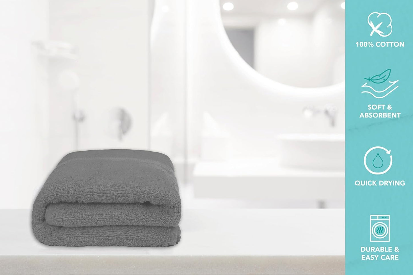 Light Grey Bath Towel Set