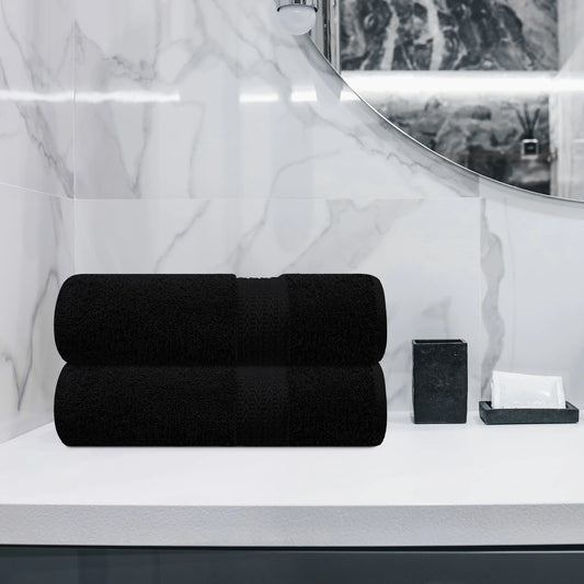 Premium Bath Towels - Luxury Soft Towels - Black